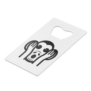 3 Wise Monkeys Kikazaru 聞かざる Hear NO Evil Emoji Credit Card Bottle Opener