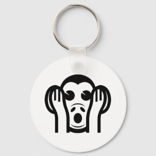 3 Wise Monkeys Kikazaru 聞かざる Hear NO Evil Emoji Keychain