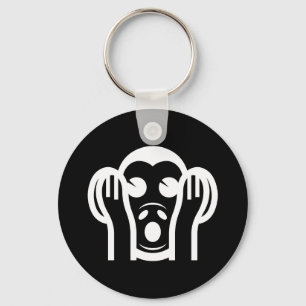 3 Wise Monkeys Kikazaru 聞かざる Hear NO Evil Emoji Keychain