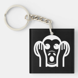 3 Wise Monkeys Kikazaru 聞かざる Hear NO Evil Emoji Keychain