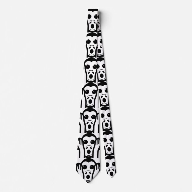 3 Wise Monkeys Kikazaru 聞かざる Hear NO Evil Emoji Tie (Front)