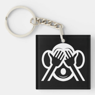 3 Wise Monkeys Mizaru 見ざる See NO Evil Emoji Keychain