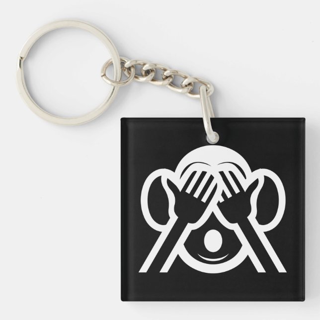 3 Wise Monkeys Mizaru 見ざる See NO Evil Emoji Keychain (Front)