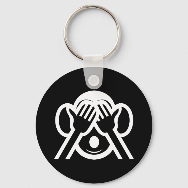 3 Wise Monkeys Mizaru 見ざる See NO Evil Emoji Keychain (Front)
