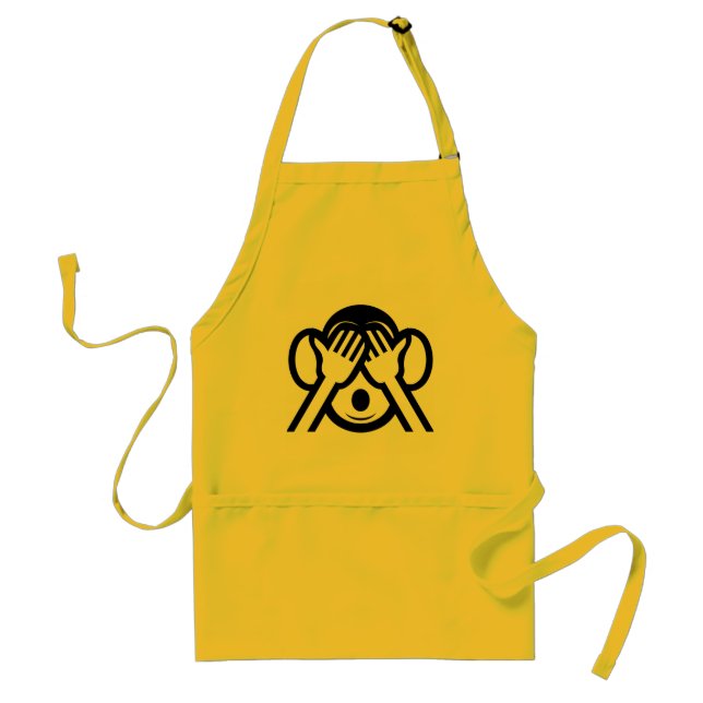 3 Wise Monkeys Mizaru 見ざる See NO Evil Emoji Standard Apron (Front)