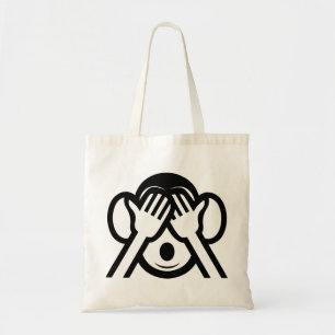 3 Wise Monkeys Mizaru 見ざる See NO Evil Emoji Tote Bag