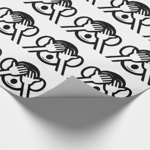 3 Wise Monkeys Mizaru 見ざる See NO Evil Emoji Wrapping Paper