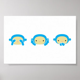 3 Wise Monkeys Poster