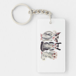3 wise sugar gliders keychain