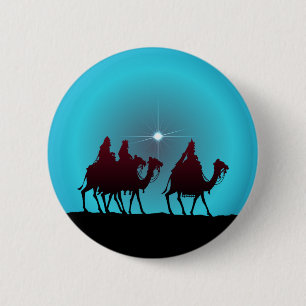 3 WISEMEN & STAR by SHARON SHARPE 2 Inch Round Button