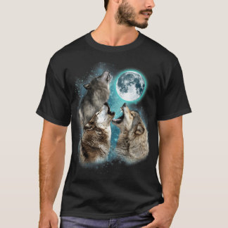 3 Wolf Moon Howling Wolf Head Wolves T-Shirt