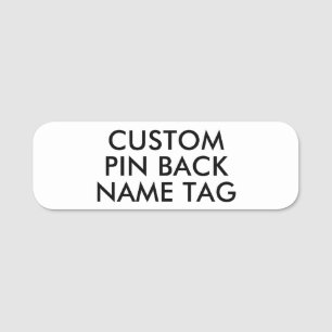 3"x1" ROUNDED EDGES Pin Back Custom Name Tag Blank