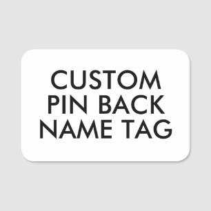 3"x2" ROUNDED EDGES Pin Back Custom Name Tag Blank