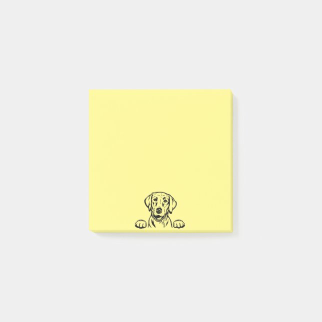 3”x3” Yellow Post-Its featuring Black Lab Post-it Notes (Front)