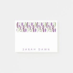 3”x4” POST-IT NOTE FEATHERS PURPLE CUSTOM NAME