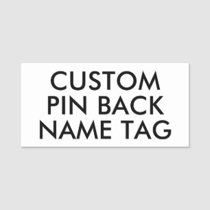 3" x 1.5" Pin Back Custom Name Tag Blank Template