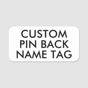 3" x 1.5" ROUNDED Pin Back Custom Name Tag Blank