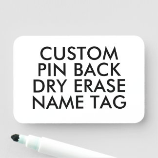 3" x 2" Custom Dry Erase Name Tag Blank