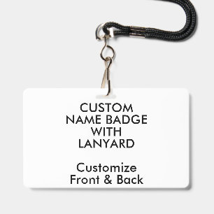 3" x 5" Custom Name Badge with Lanyard Blank