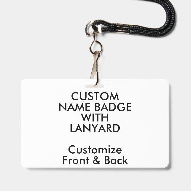 3" x 5" Custom Name Badge with Lanyard Blank (Front with Lanyard)