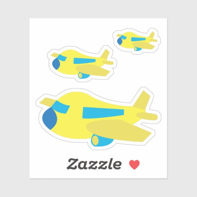 3 x Airplane Design Stickers (Sheet)