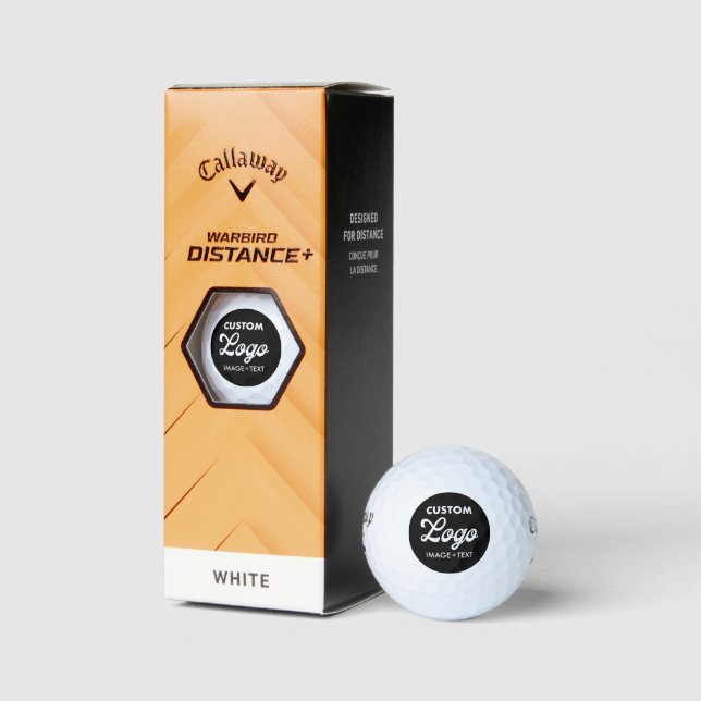 3 x Custom Logo Photo Callaway Warbird Golf Balls (Packaging)