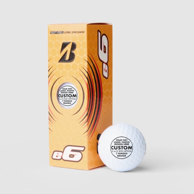 3 x Custom Personalized Bridgestone e6 Golf Balls (Packaging)