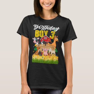 3 Year Old Barnyard Birthday Boy 3rd Farm Animals T-Shirt