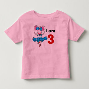 3 year old birthday ballerina girl toddler t-shirt