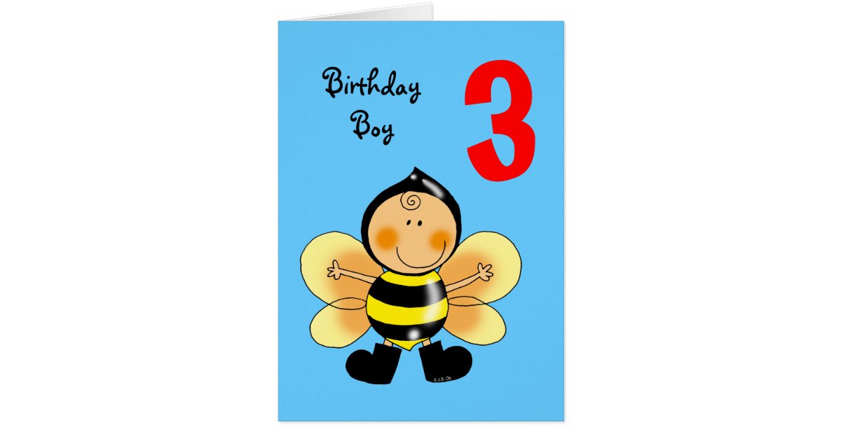 3 year old birthday boy card | Zazzle.ca