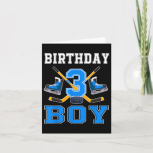 3 Year Old Birthday Boy Ice Hockey 3rd Party  Card