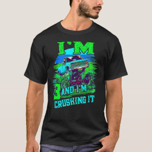 3 Year Old Crushing It Monster Truck 3rd Birthday T-Shirt