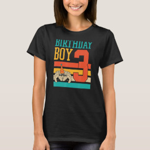 3 Year Old Cute Jumping Spider Birthday Boy Party T-Shirt