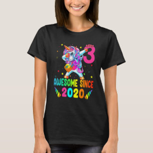 3 Year Old Gifts Girls Teens Dabbing Unicorn 3rd B T-Shirt