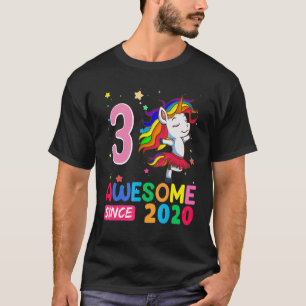 3 Year Old Girls Teens Unicorn 3rd Birthday T-Shirt
