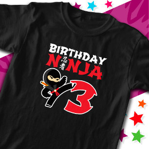 3 Year Old Karate Ninja Party Kids 3rd Birthday T-Shirt