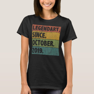 3 Year Old  Legend Since October 2019 3rd Birthday T-Shirt