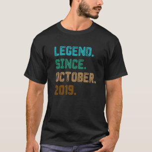 3 Year Old  Legend Since October 2019 3rd Birthday T-Shirt