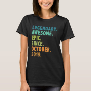 3 Year Old Legend Since October 2019 3rd Birthday T-Shirt