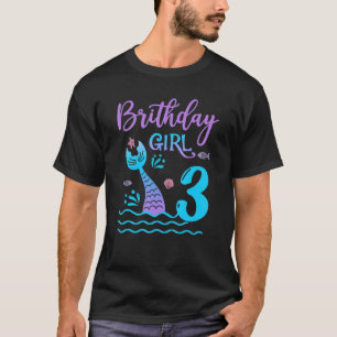 3 Year Old Mermaid Birthday Girl Kids 3rd Birthday T-Shirt