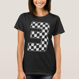 3 Year Old Pit Crew Three 3rd Birthday Boy Racing T-Shirt