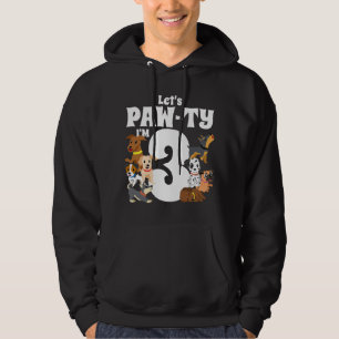 3 Year Old Puppy Dog Birthday Pawty Dogs 3rd Party Hoodie