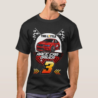 3 Year Old Race Birthday Tee 3rd Racing Party