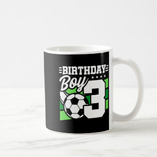 3 Year Old Soccer Football Party 3rd Birthday Boy  Coffee Mug