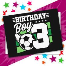 3 Year Old Soccer Football Party 3rd Birthday Boy