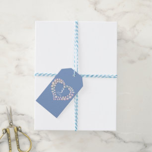 3 years crystal anniversary heart light blue gift tags
