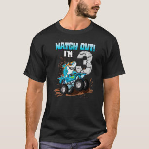 3 Years Old 3rd Birthday Shark Boy Girl Monster Tr T-Shirt
