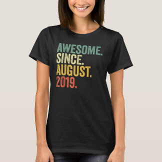 3 Years Old  Awesome Since August 2019 3th Birthda T-Shirt