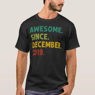 3 Years Old Awesome Since December 2019 3rd Birth T-Shirt