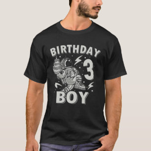 3 Years Old Birthday Astronaut Boy 3Th Matching Bi T-Shirt
